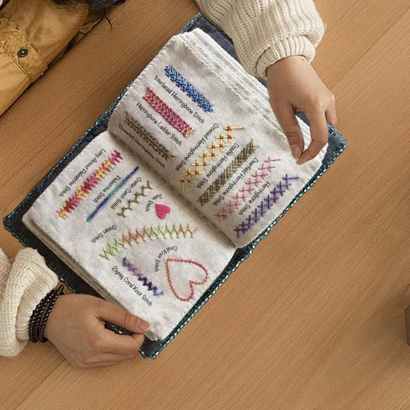 🔥LAST DAY SALE 60% OFF 🌈Beginner-Friendly💕 Embroidery Stitch Book