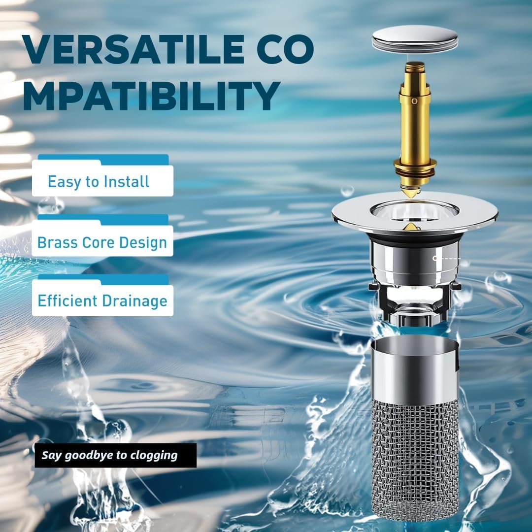 🔥Bathroom Sink Stopper Hair Catcher